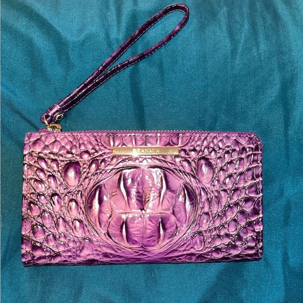 Brahmin purple wristlet